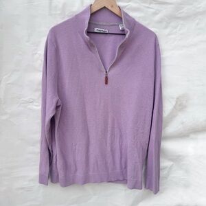 Tommy bahama // purple quarter zip waffle knit pullover sweater size xl jun2